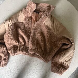 Missguided + Warm Brown Teddy Jacket